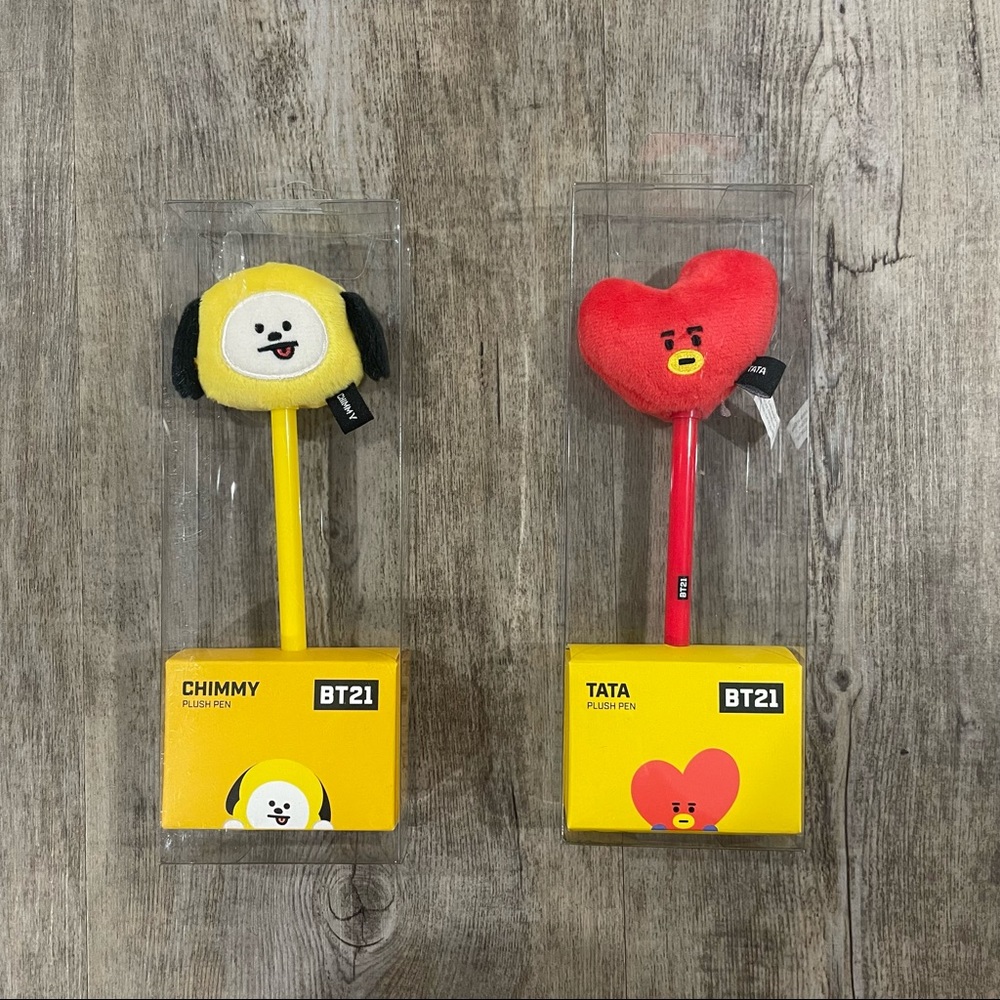 Line Friends BTS BT21 CHIMMY and TATA Plush Pens